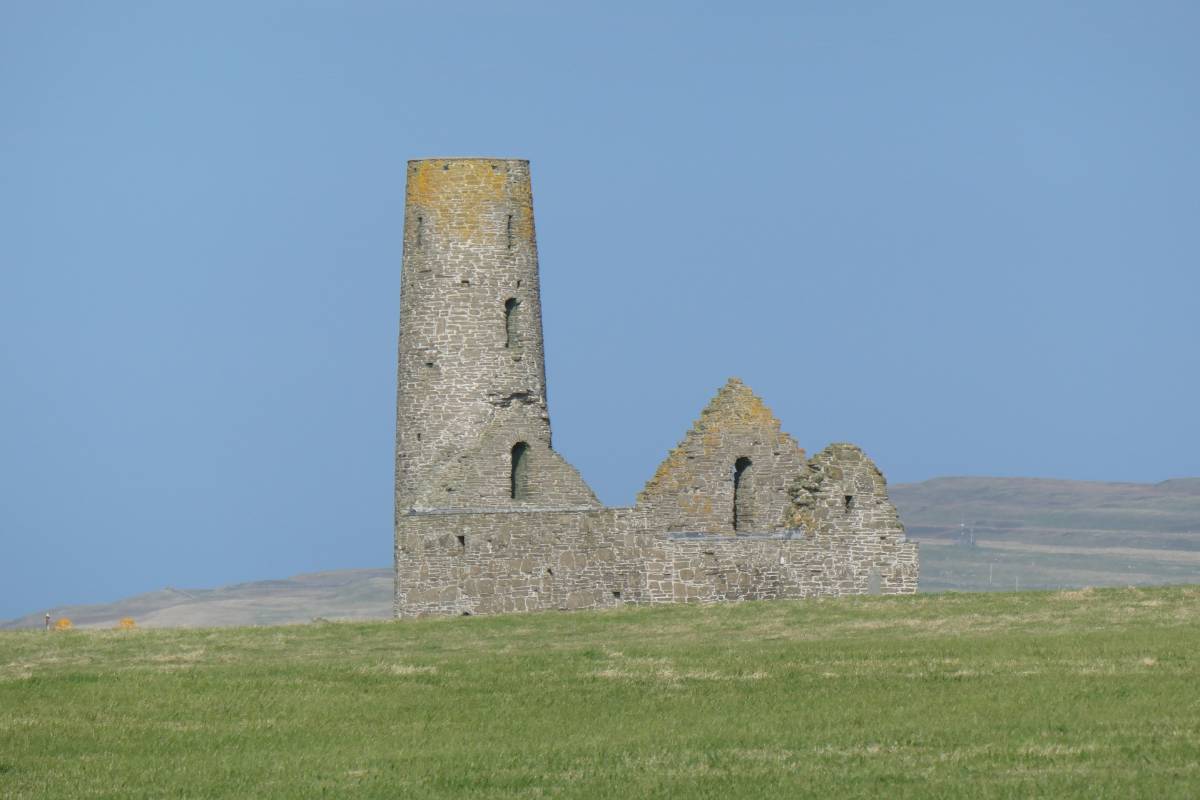 The ruins of St Magnus Church on Egilsay, Orkney, a 12th-century church site traditionally associated with Jarl Magnus Erlendsson and his later cult.