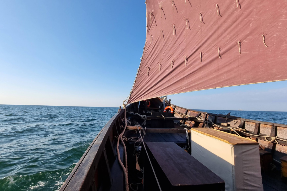 The Saga Farmann is an authentic reconstruction of the Klåstad Viking ship and now serves as a fully seaworthy Viking Age replica on Europe’s rivers and seas.