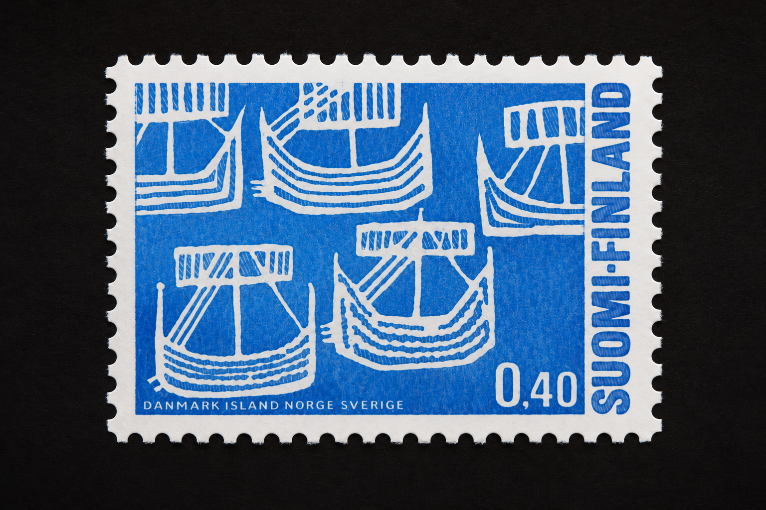 A 1969 Finnish stamp depicts five medieval ships as symbols of Nordic cooperation, after a Viking Age coin from Birka, Sweden.