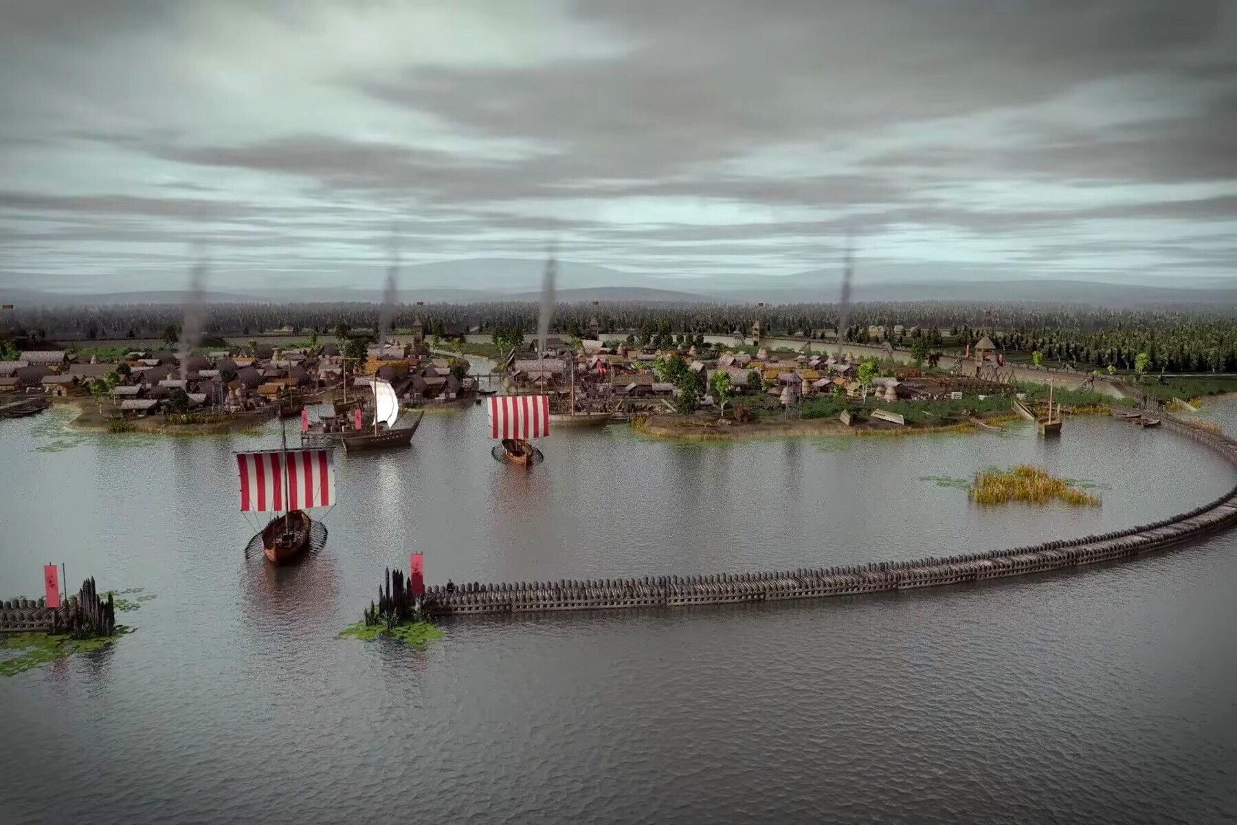 Visualization of Truso, a Viking Age emporium set up by the Scandinavians at the Nogat delta branch of the Vistula River Source: Muzeum Archeologiczno-Historyczne w Elblągu