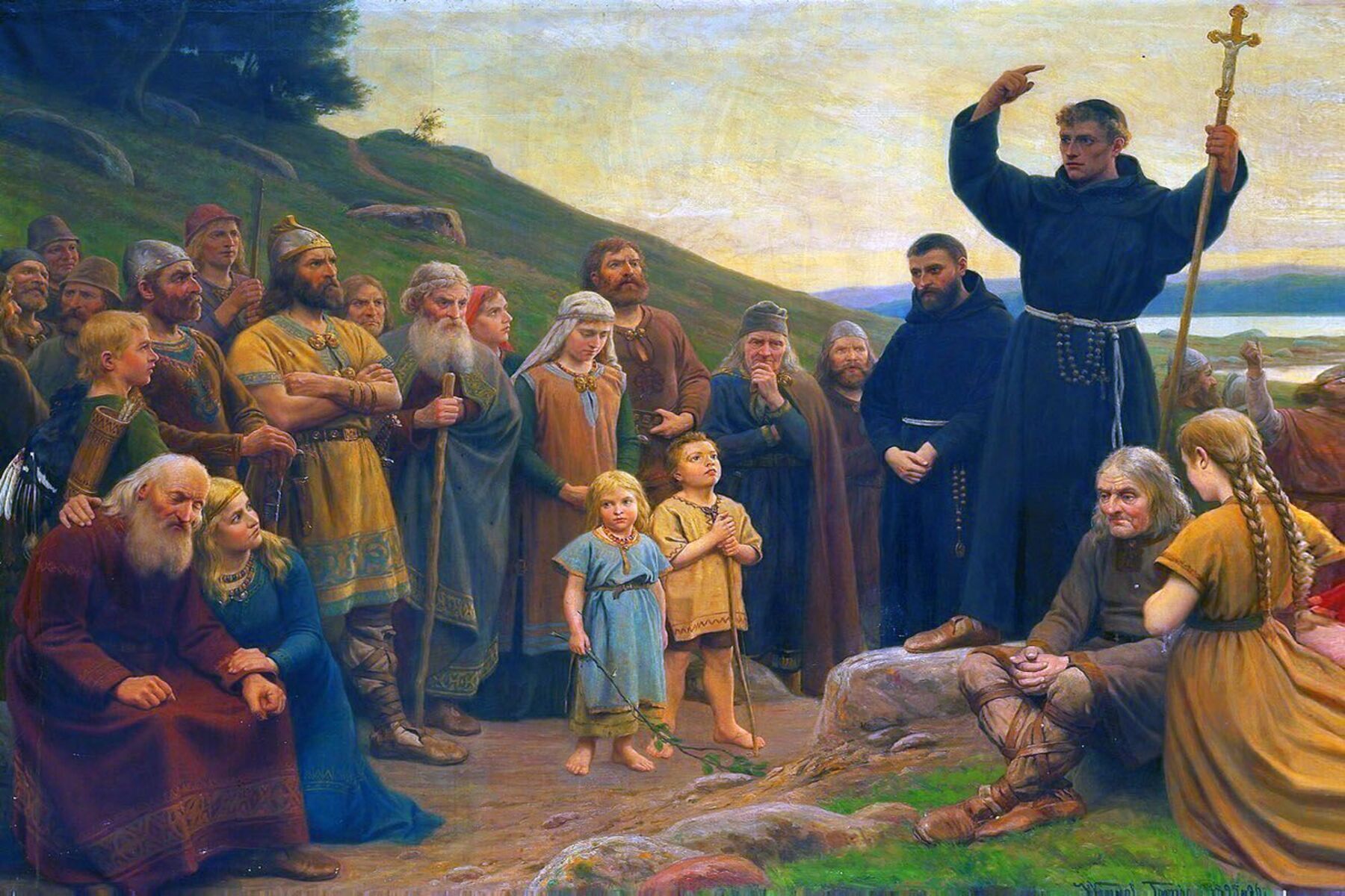 Conversion of Vikings to Christianity by a priest / Wikimedia / Author: Pouazity3