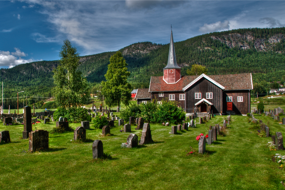 Built over 800 years ago, Flesberg Stave Church has seen many renovations, including an 18th-century restoration that fused medieval and modern elements.