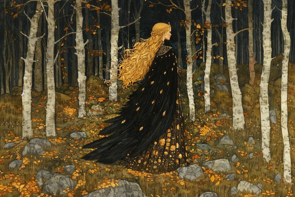 Freyja's feathered cloak, known as fjaðrhamr, allowed her to transform into a bird and travel freely across the Norse cosmos.