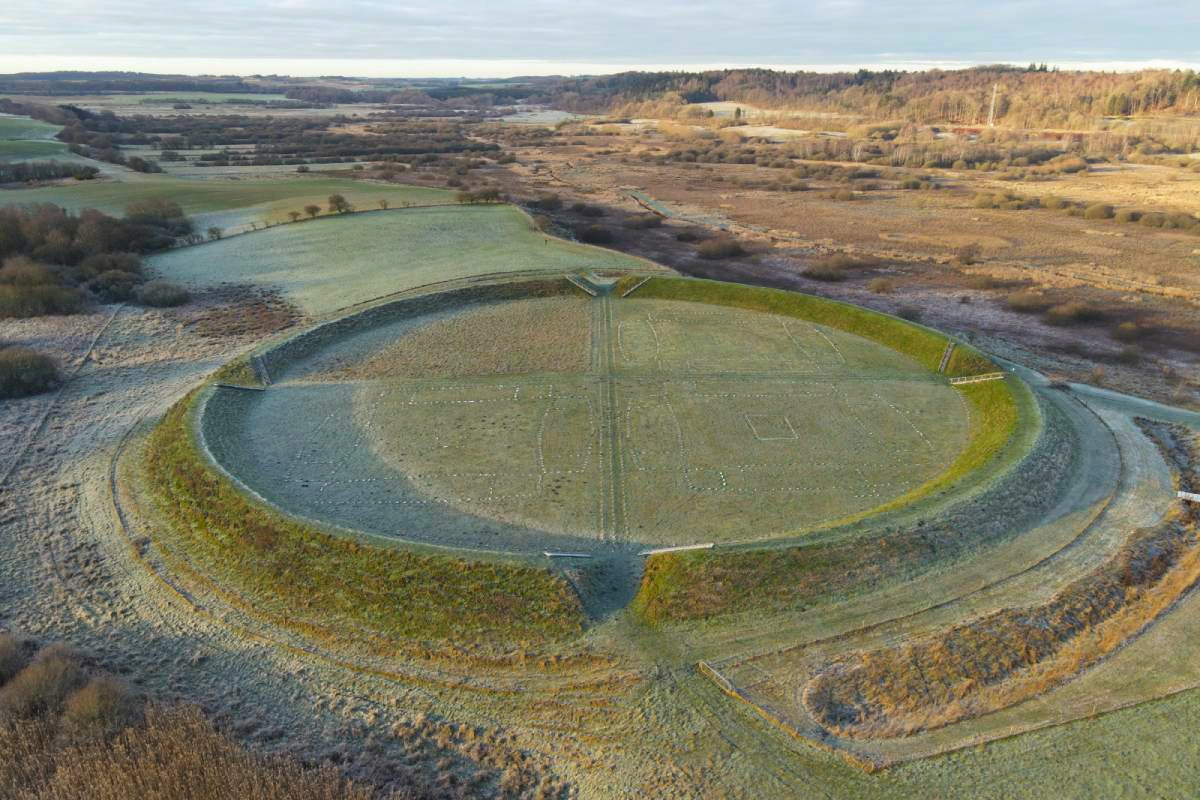 Built for war, trade, and control, Viking fortresses were scattered across Northern Europe. Pictured is Fyrkat in Denmark.