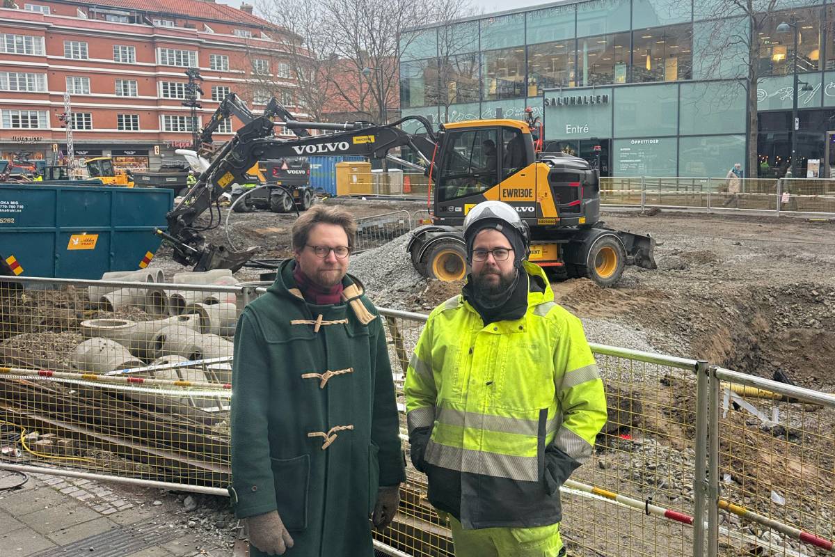 Work at Botulf Square in Lund, Sweden, has exposed the remains of a 15th-century farmstead and signs of earlier settlement.