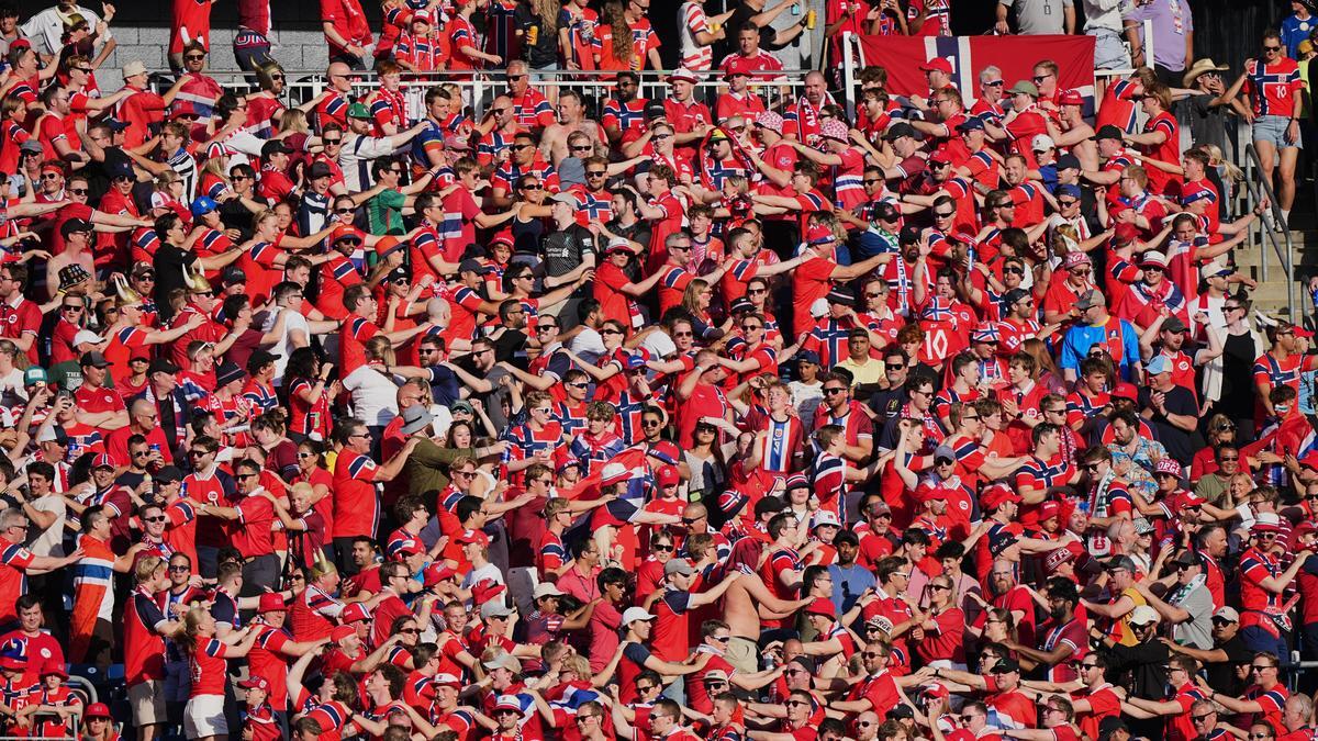 Norway fans enjoying the World Cup. Source: AP