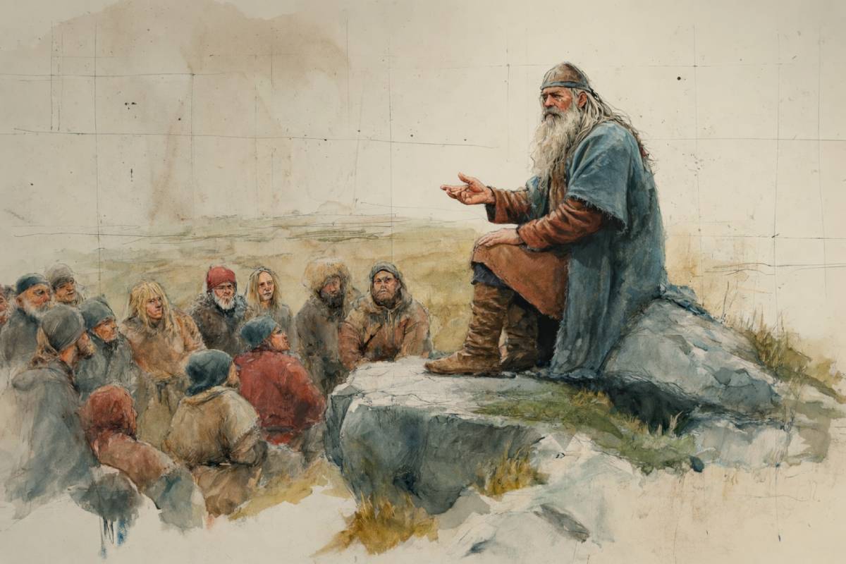 Skalds, the poets and storytellers of Viking societies, memorized and performed long works that mixed history, myth, and the values people lived by.