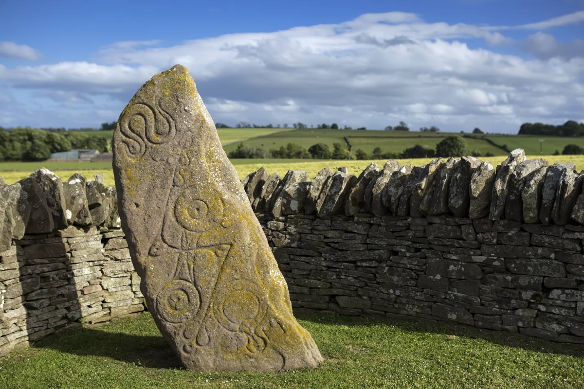 Carved with distinctive Pictish symbols, Aberlemno 1 is one of Scotland’s finest surviving Pictish stones still standing in its original location.