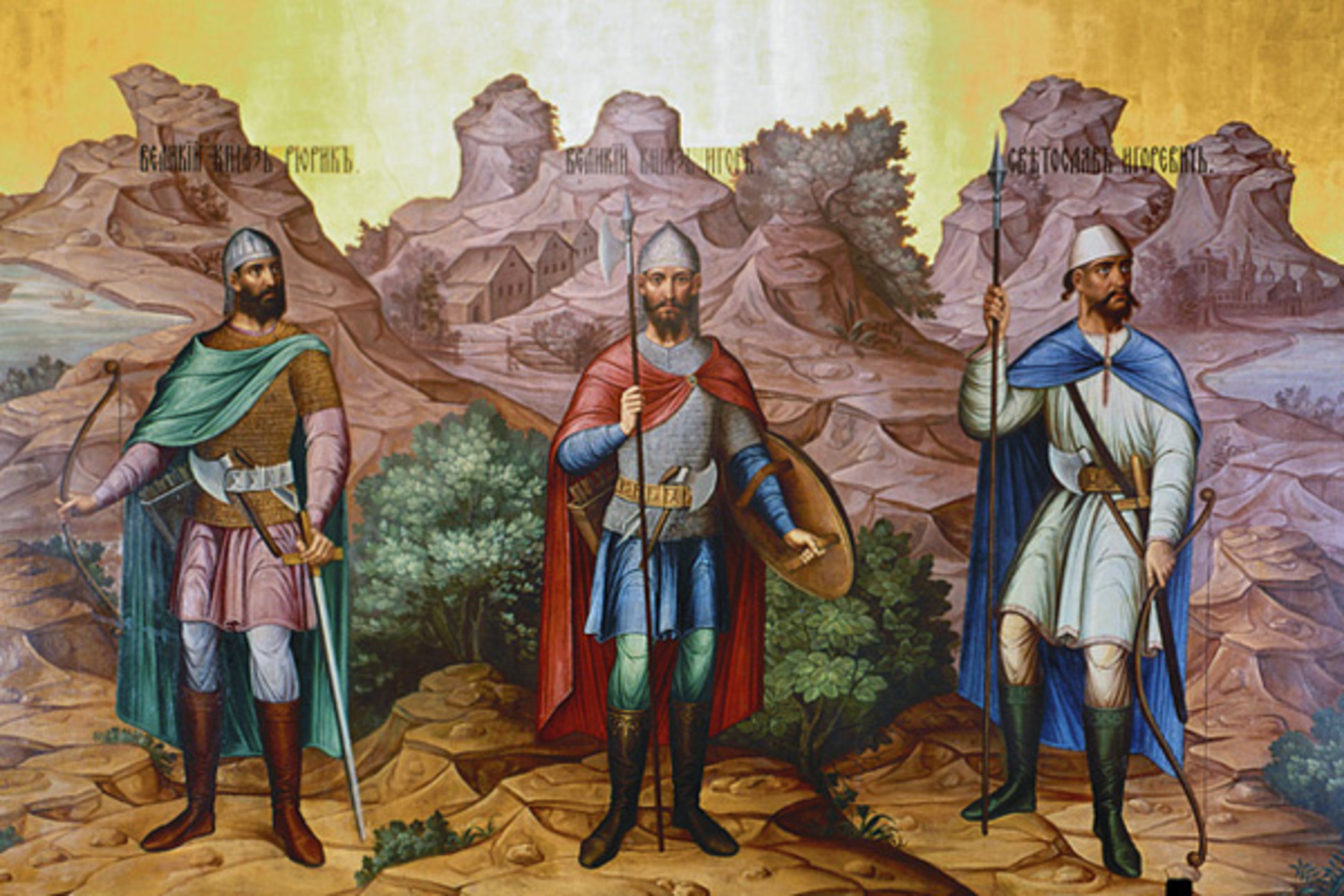 First Rurikids (Granovitaya palata, 1881-2). Source: Icon painters from Palekh, public domain