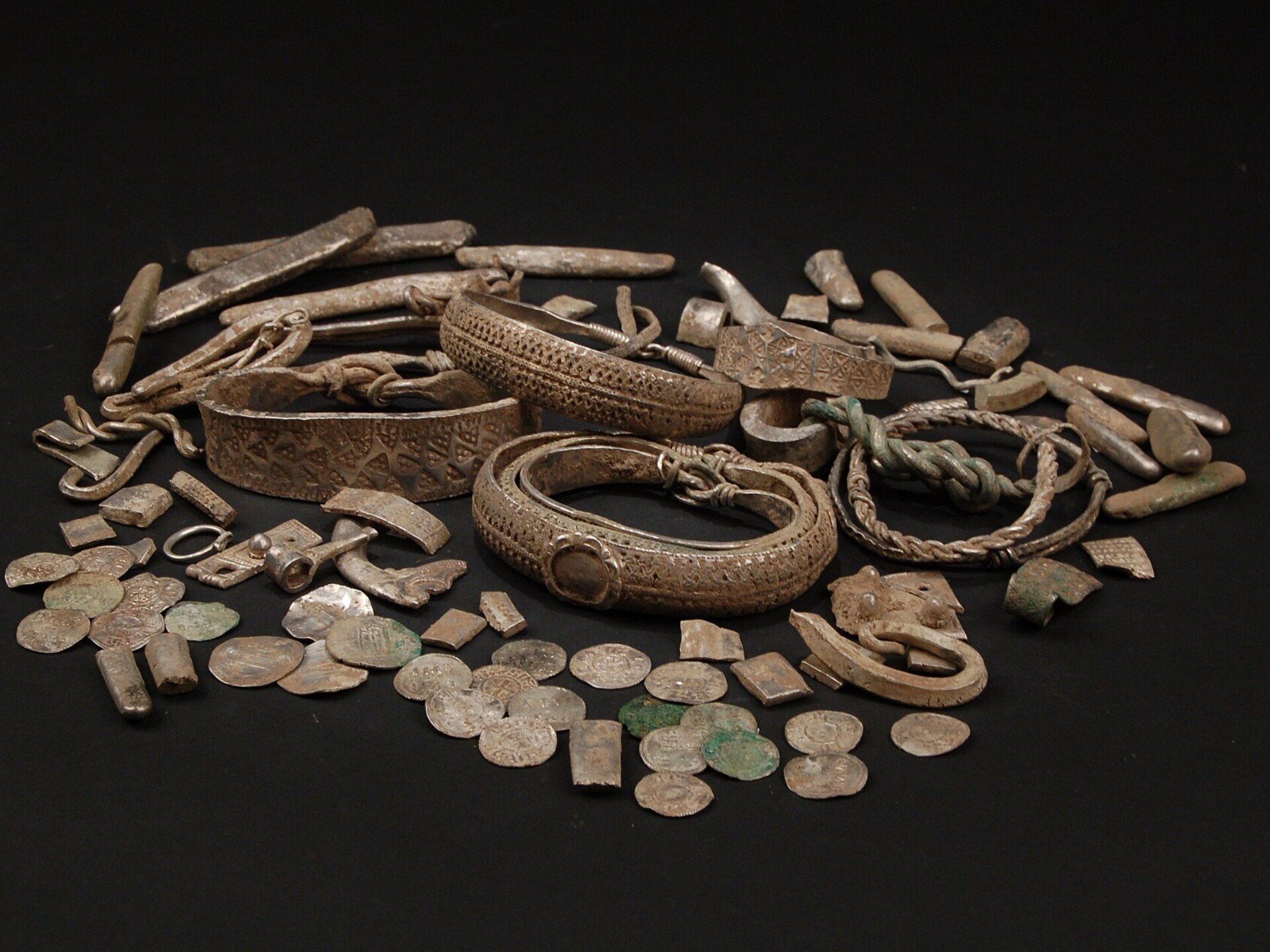 The Silverdale Hoard, found in Lancashire, England, in September 2011. Source: Portable Antiquities Scheme