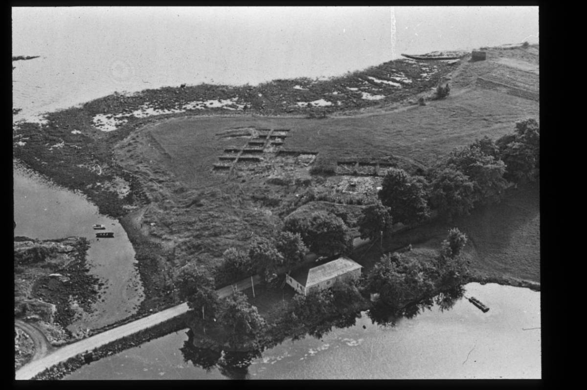 An aerial photo of the Southern site in Borgund.